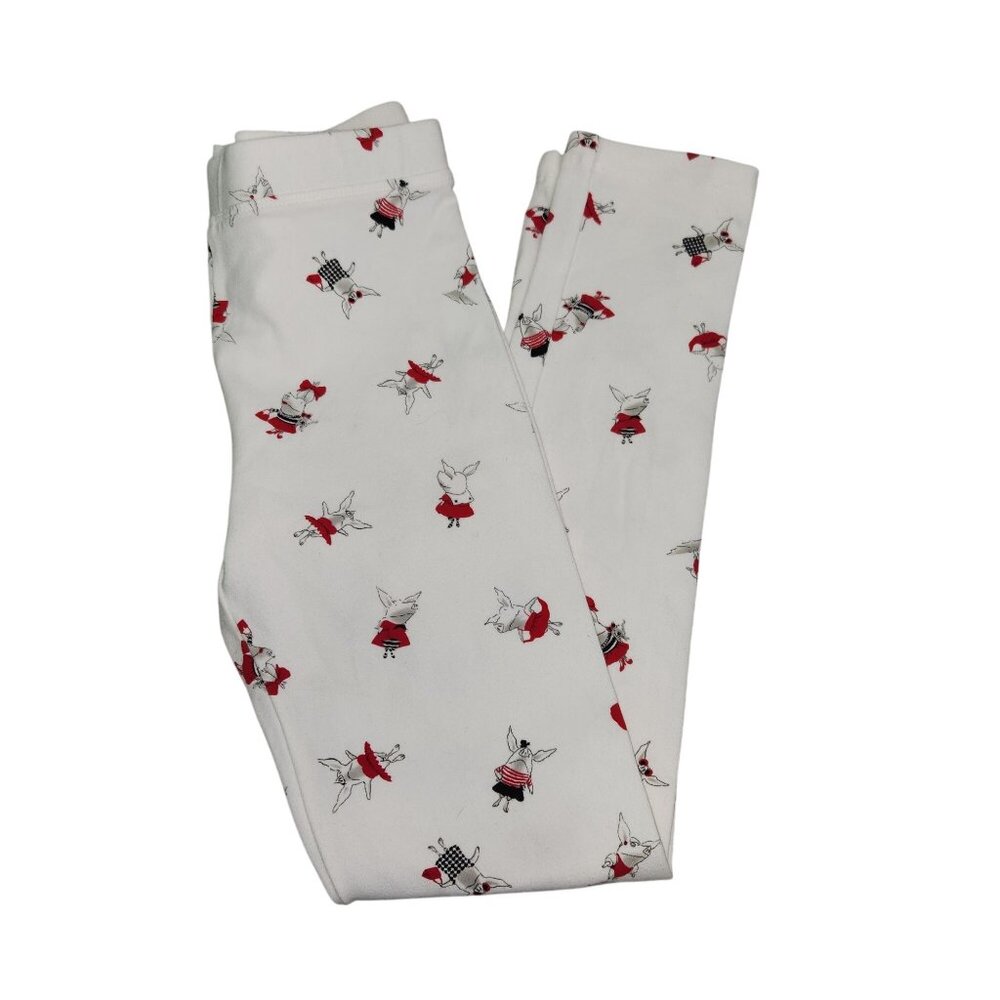 Olivia For Gymboree Girls 8 Printed Leggings White Red Cartoon Print Cotton Span